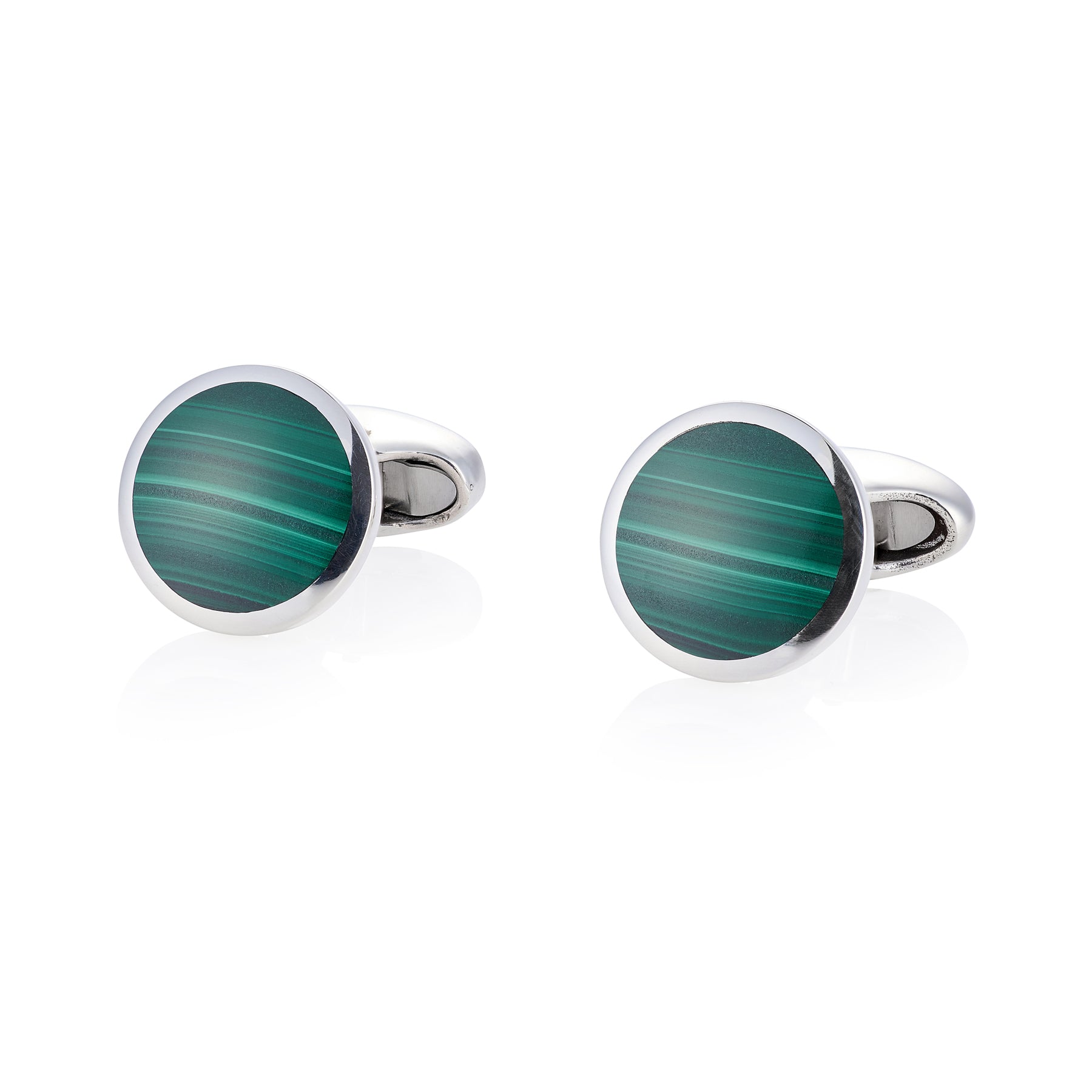 Malachite & Sterling Silver Dress Set