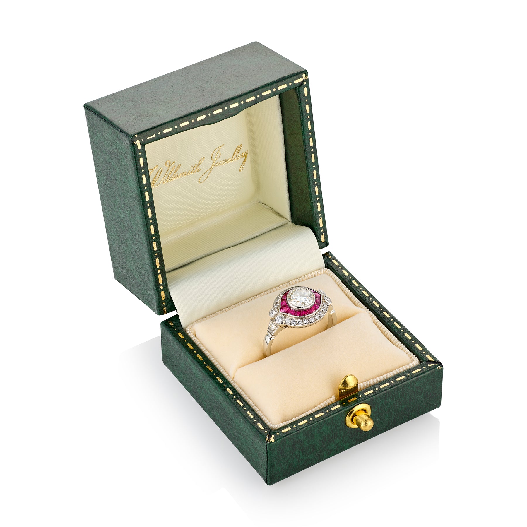 Ruby & Diamond Target Cluster Ring