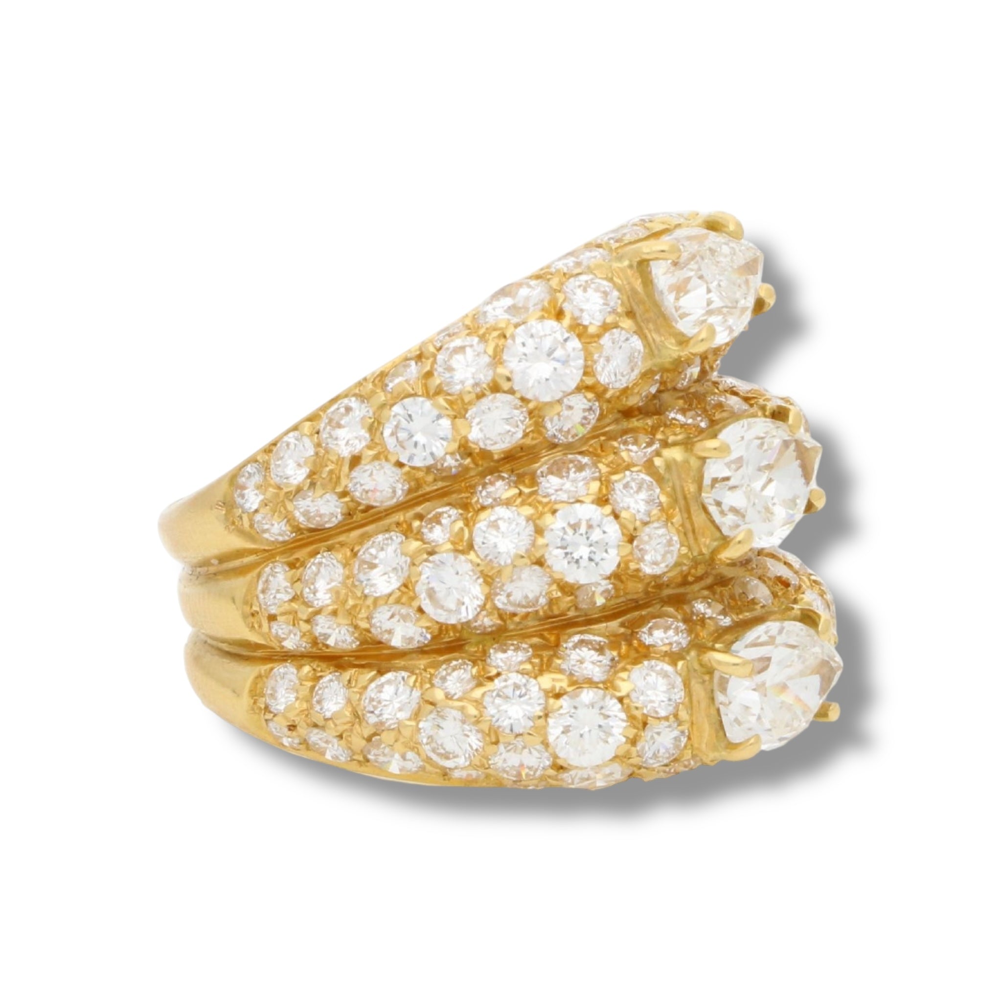 Vintage Pear Cut Diamond Cocktail Ring