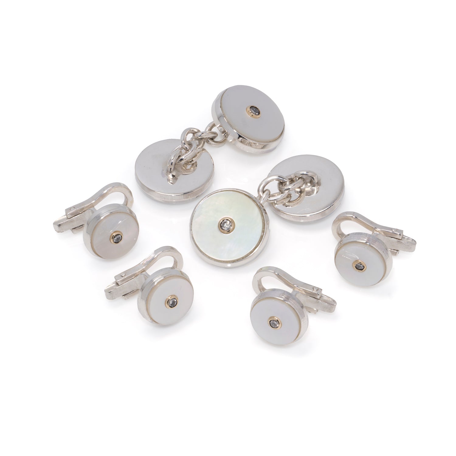 Diamond & Mother of Pearl Dress Set - Wildsmith Jewellery