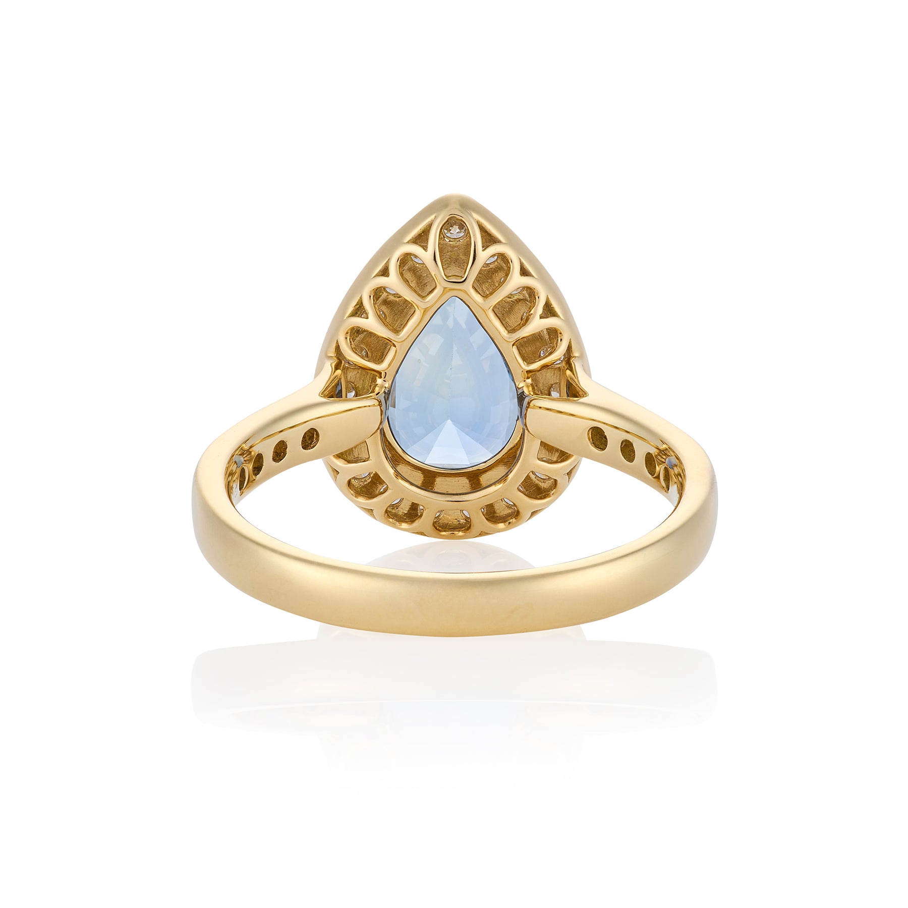 2.07cts Pear Cut sapphire & Diamond Cluster Ring - Wildsmith Jewellery