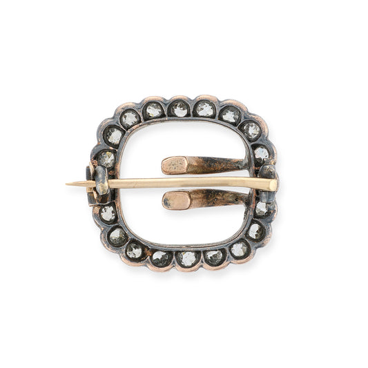 Victorian Old Cut Diamond Buckle Brooch - Wildsmith Jewellery