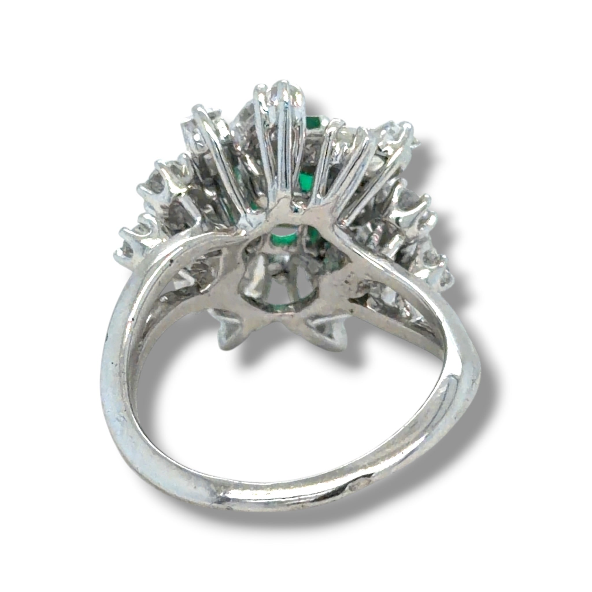 1960's Emerald & Diamond Cocktail Ring, French