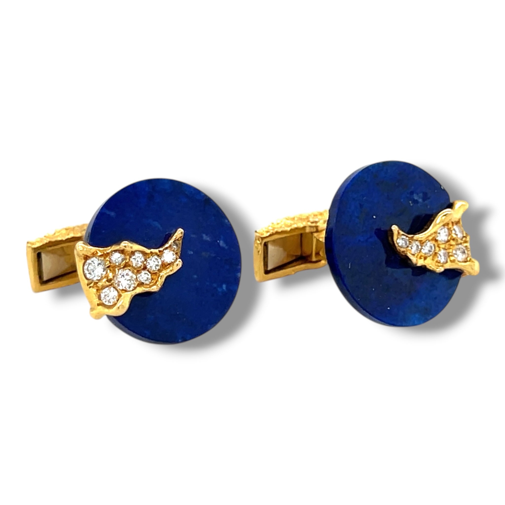 18ct Lapis Lazuli & Diamond Cufflinks by Cartier - Wildsmith Jewellery
