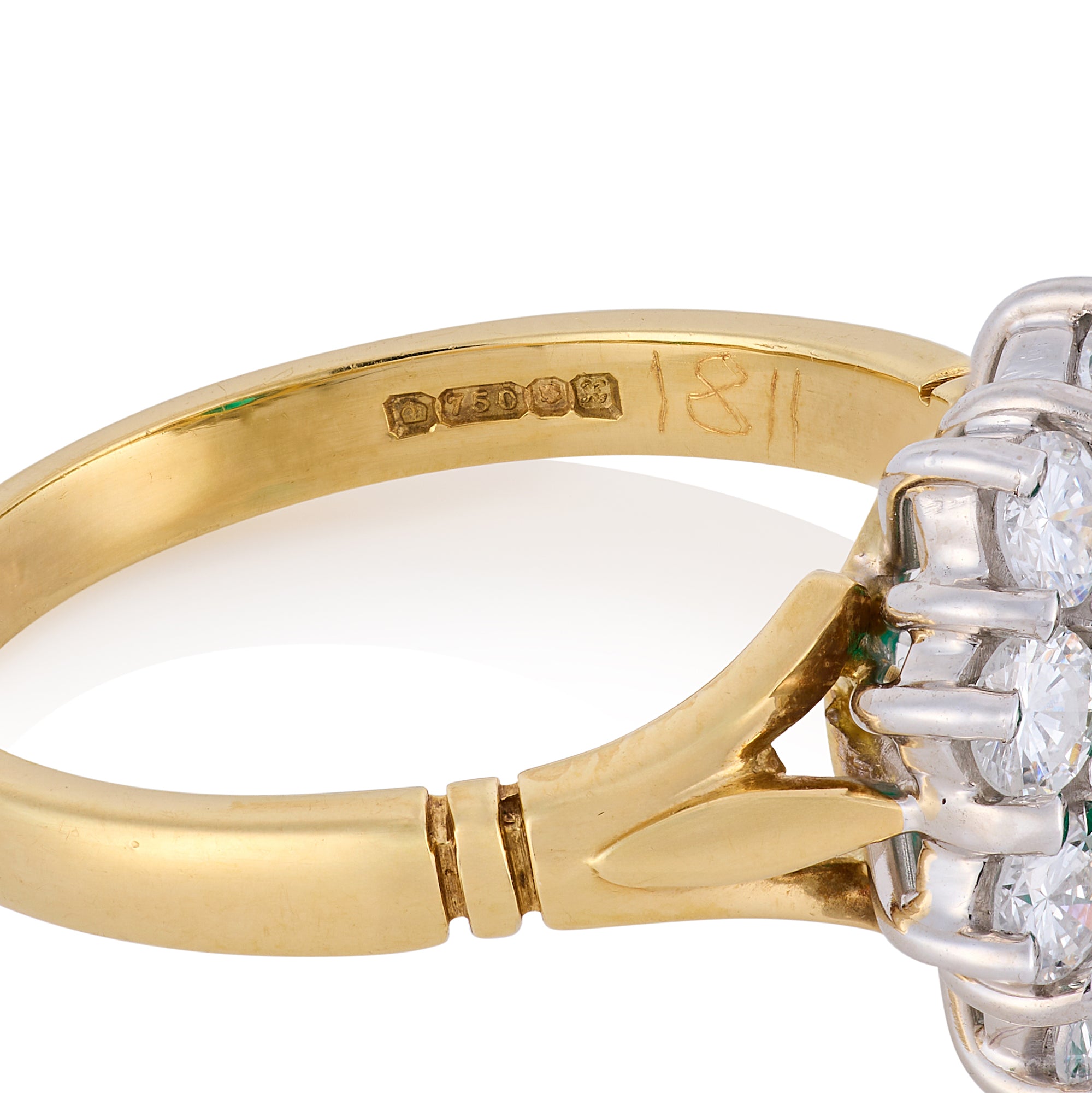 Emerald and Diamond Cluster Engagement Ring - Wildsmith Jewellery