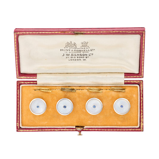 Antique Sapphire & Mother of Pearl Buttons - Wildsmith Jewellery