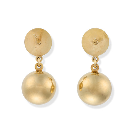 Vintage Gold Ball Drop Earrings - Wildsmith Jewellery