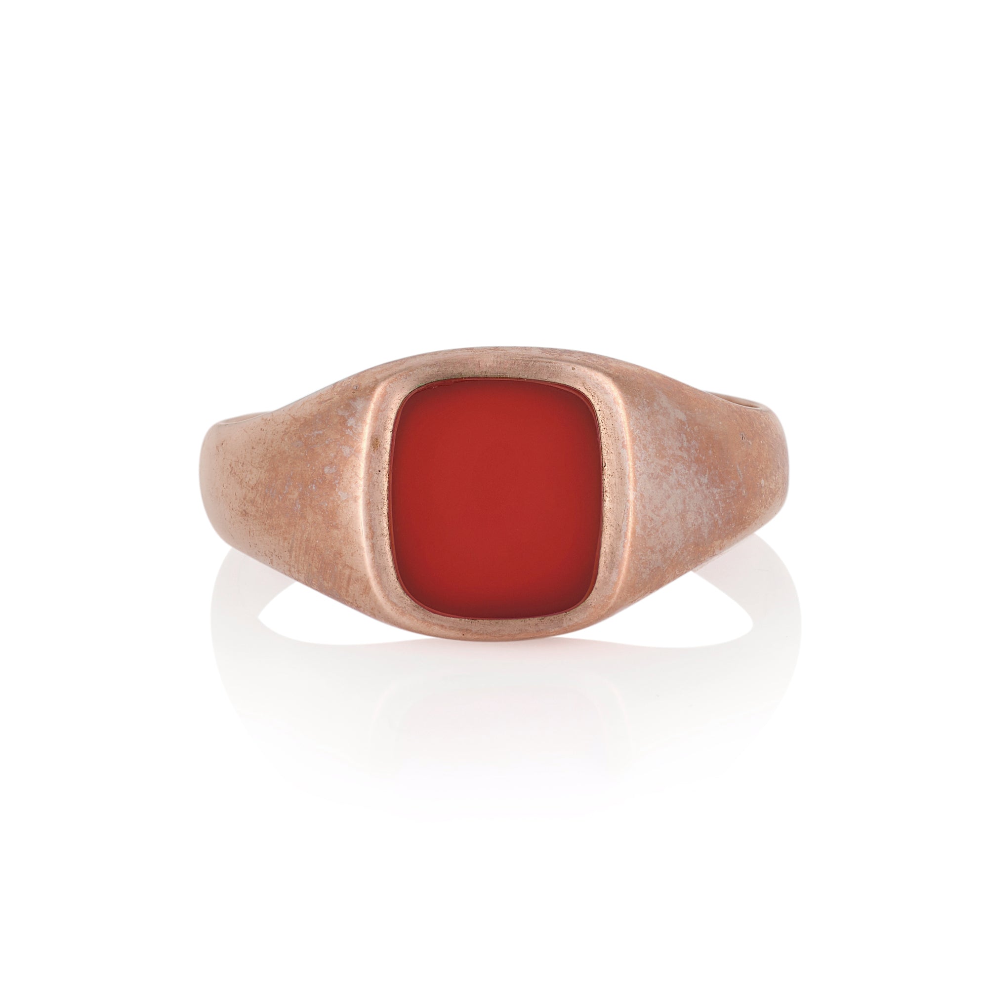 11 x 9mm Cushion Shaped Carnelian Signet Ring