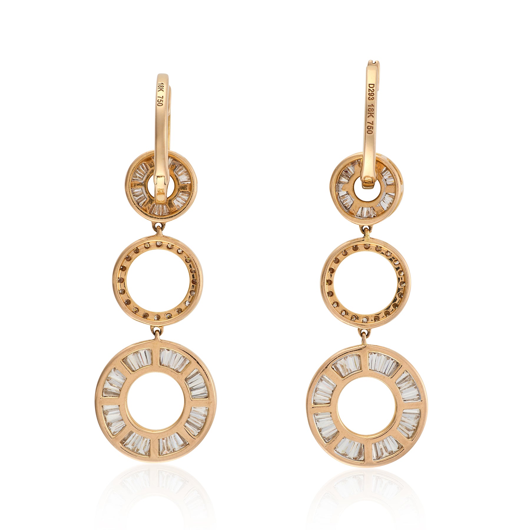 18ct Rose Gold & Diamond Night and Day Earrings - Wildsmith Jewellery