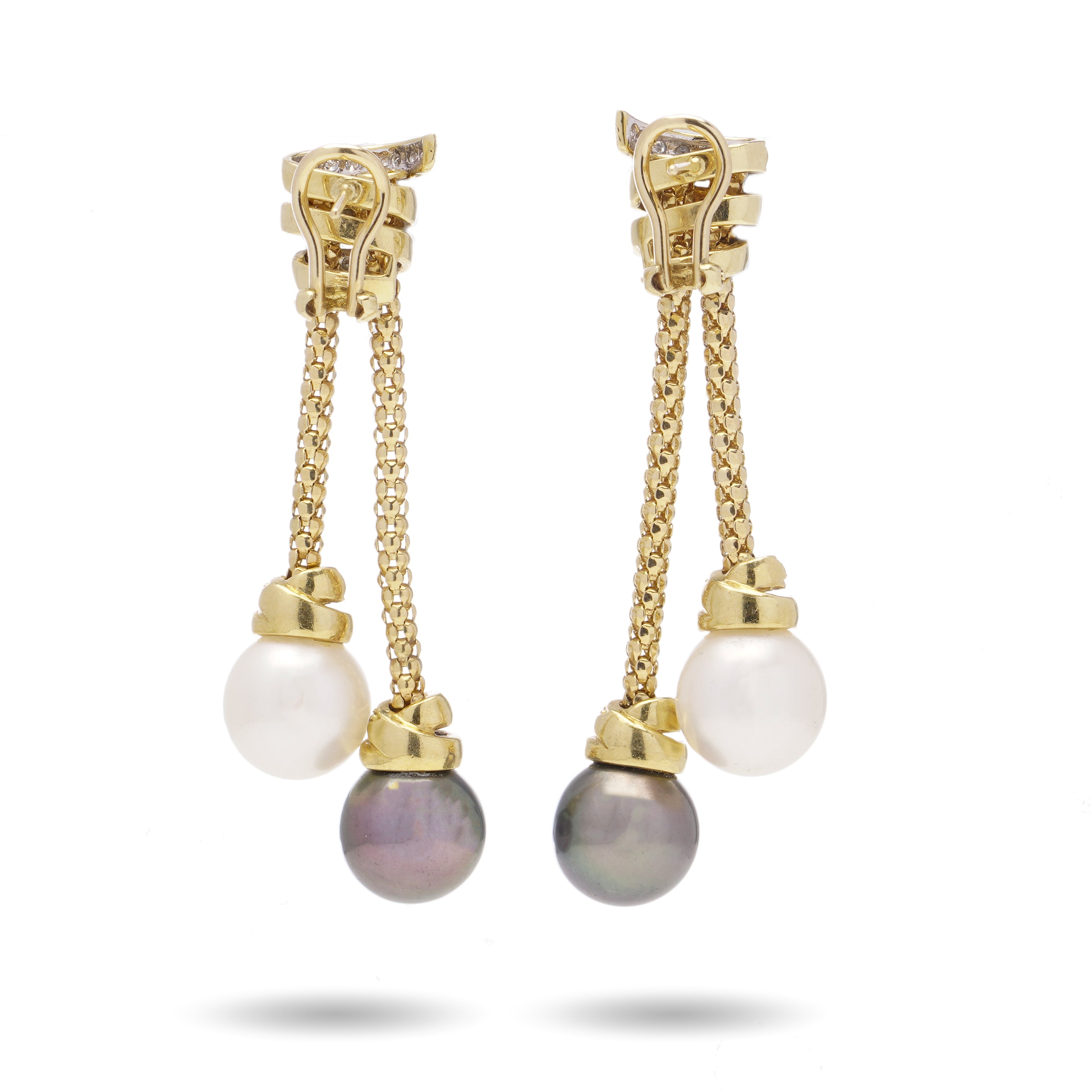 South Sea Pearl & Diamond Pendant Earrings - Wildsmith Jewellery
