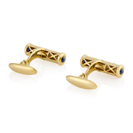 18ct Gold Sapphire and Diamond Cufflinks - Wildsmith Jewellery