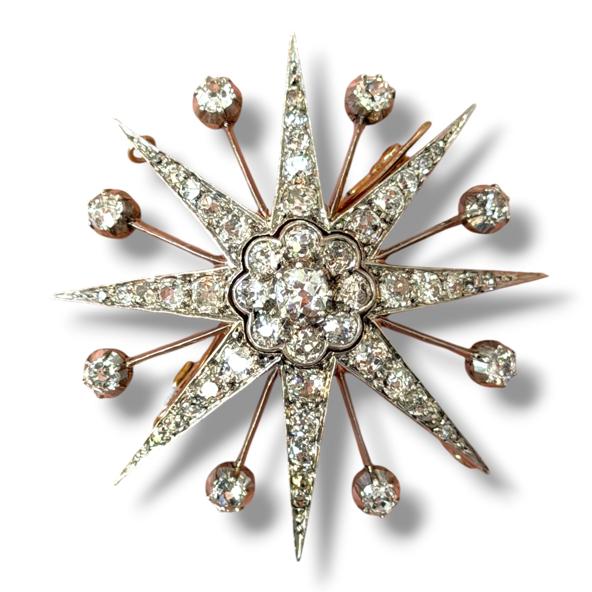Victorian Diamond Star Brooch / Pendant - Wildsmith Jewellery