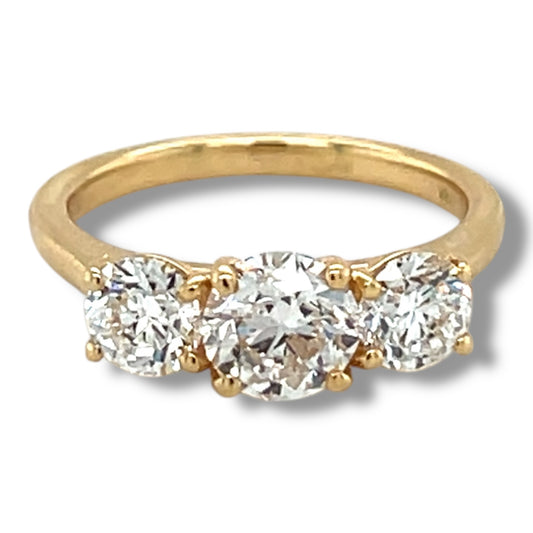2ct GIA Certified Three Stone Diamond Ring - Wildsmith Jewellery
