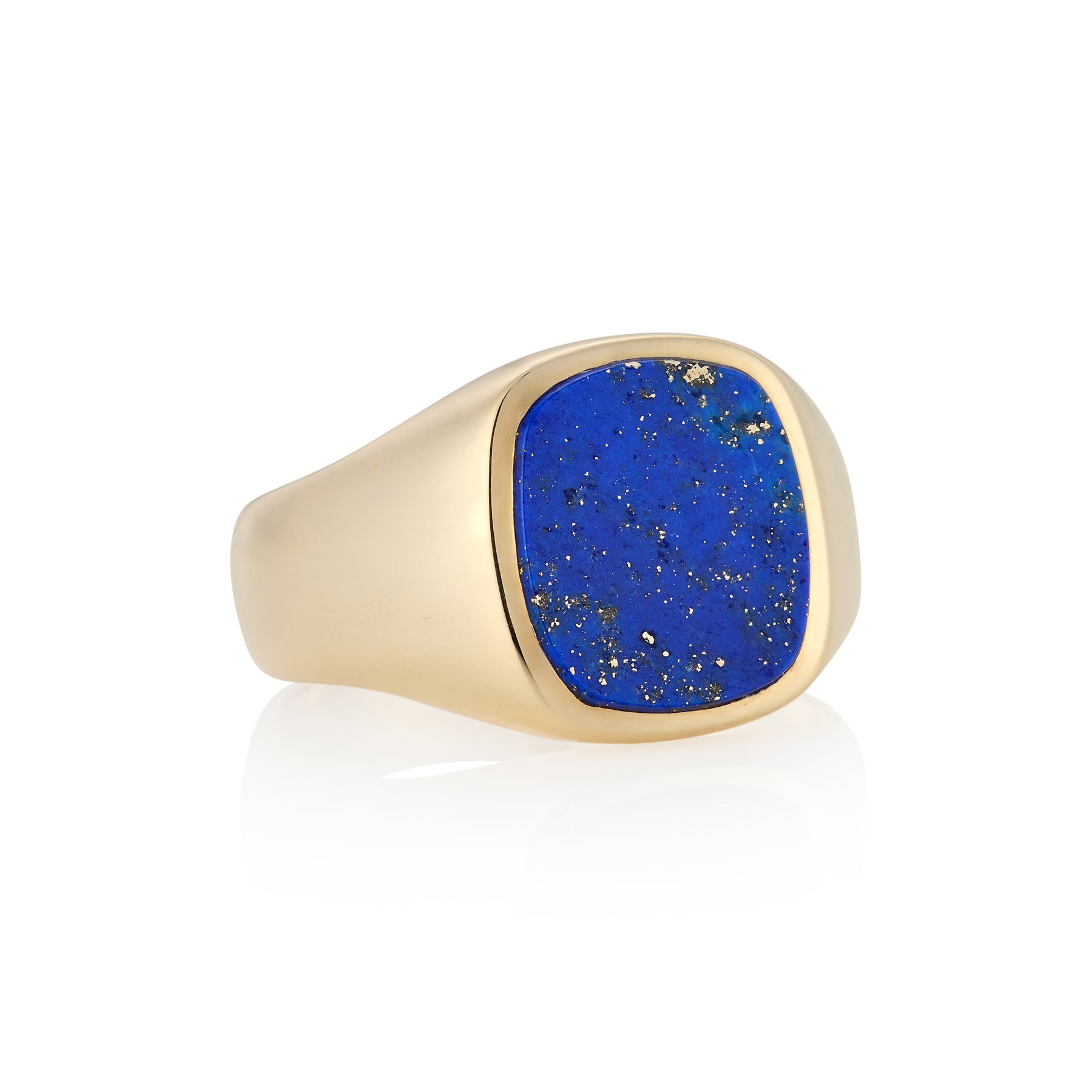 12 x 10.5mm Cushion Shaped Lapis Lazuli Signet Ring - Wildsmith Jewellery