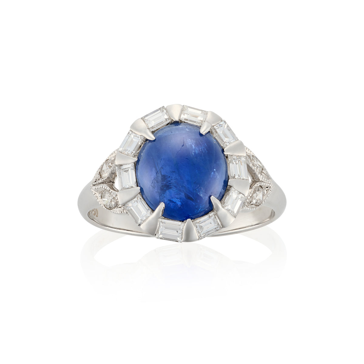 Art Deco Burma Sapphire & Diamond Ring - Wildsmith Jewellery