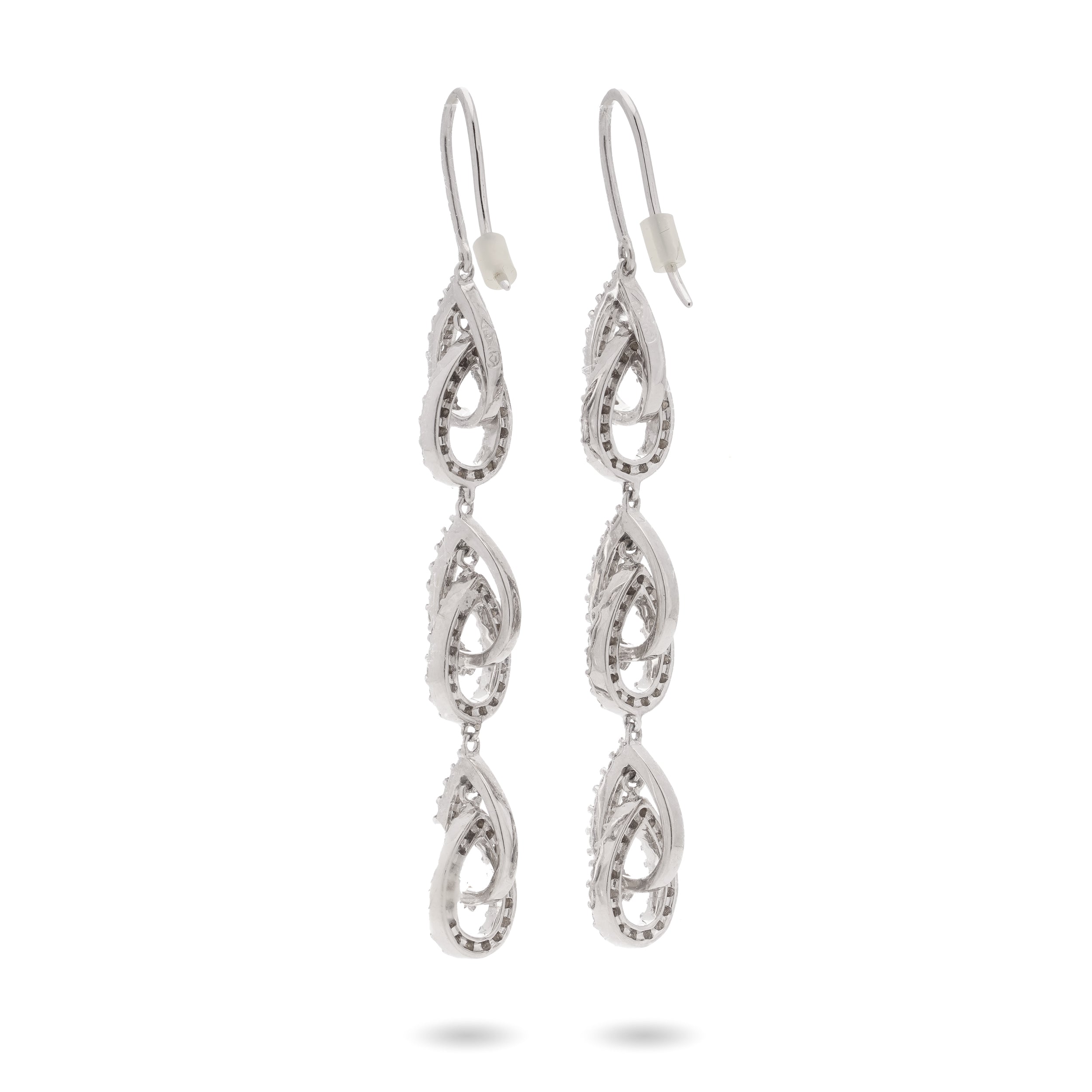 18ct White Gold & Diamond Drop Earrings - Wildsmith Jewellery