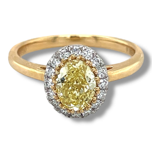 0.92cts Fancy Yellow Intense GIA Certified DIamond RIng - Wildsmith Jewellery