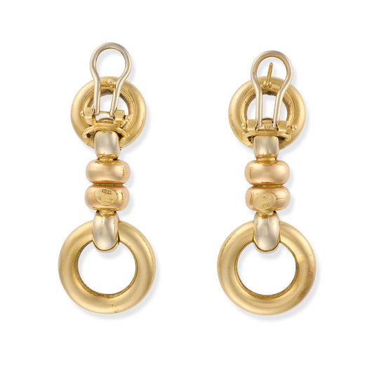 Vintage 18ct Three Colour Gold Earrings