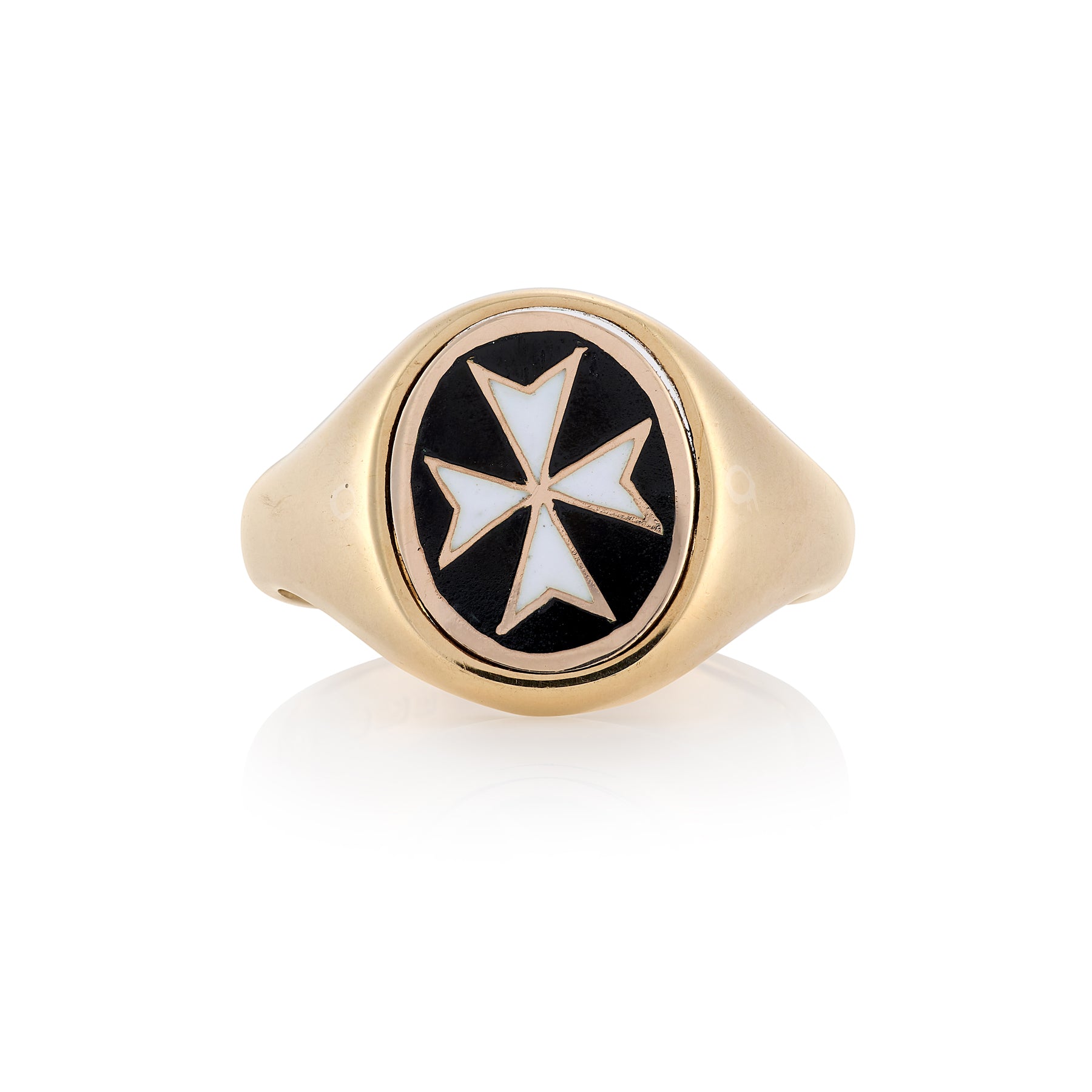 Knights of Malta Masonic Swivel Signet Ring, 9ct