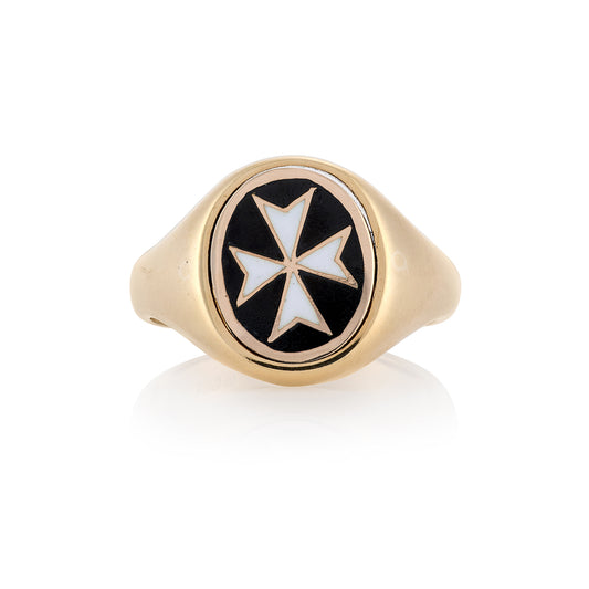 Knights of Malta Masonic Swivel Signet Ring