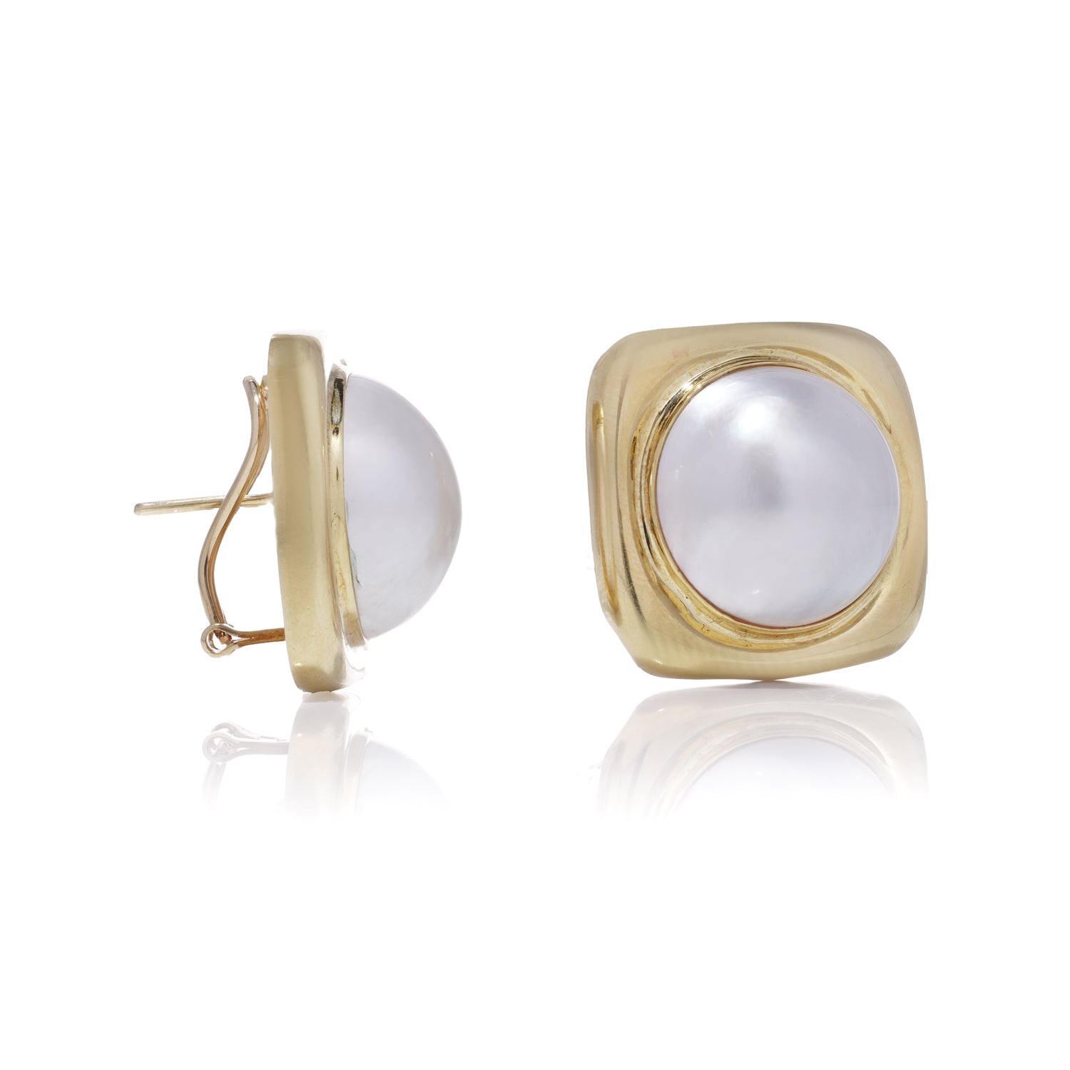 Mabé Pearl and Gold Earrings - Wildsmith Jewellery