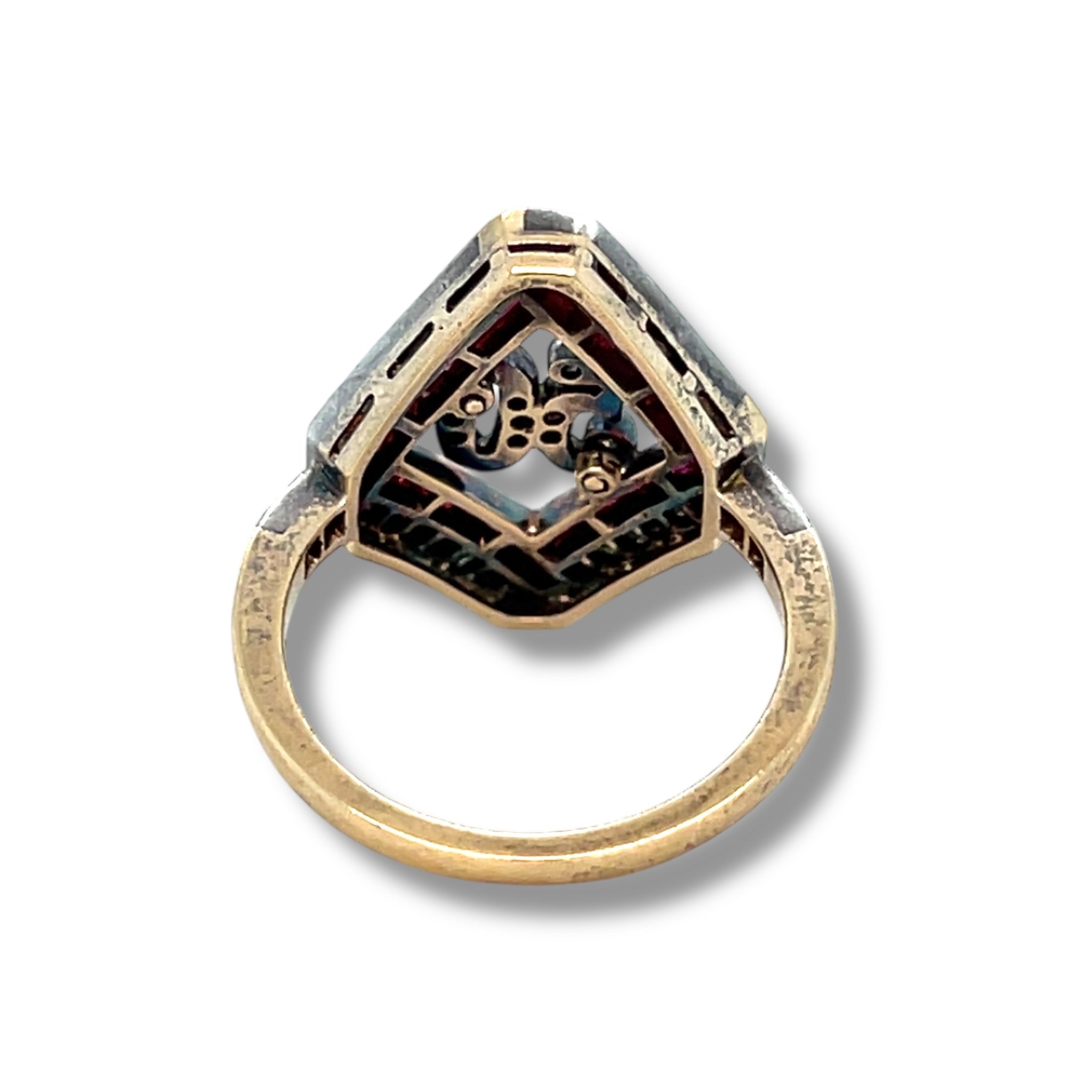 Edwardian Runy & Diamond '50' Ring