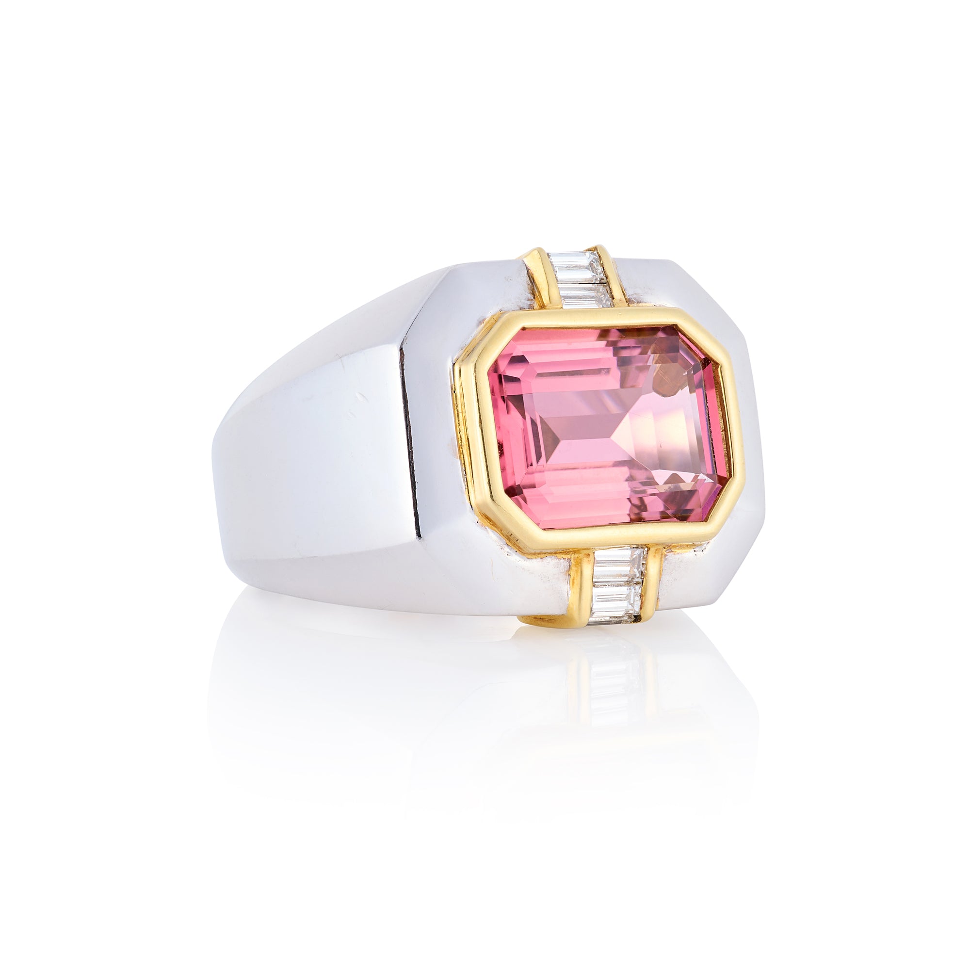 Vintage Tourmaline and Diamond 18ct Gold Ring - Wildsmith Jewellery