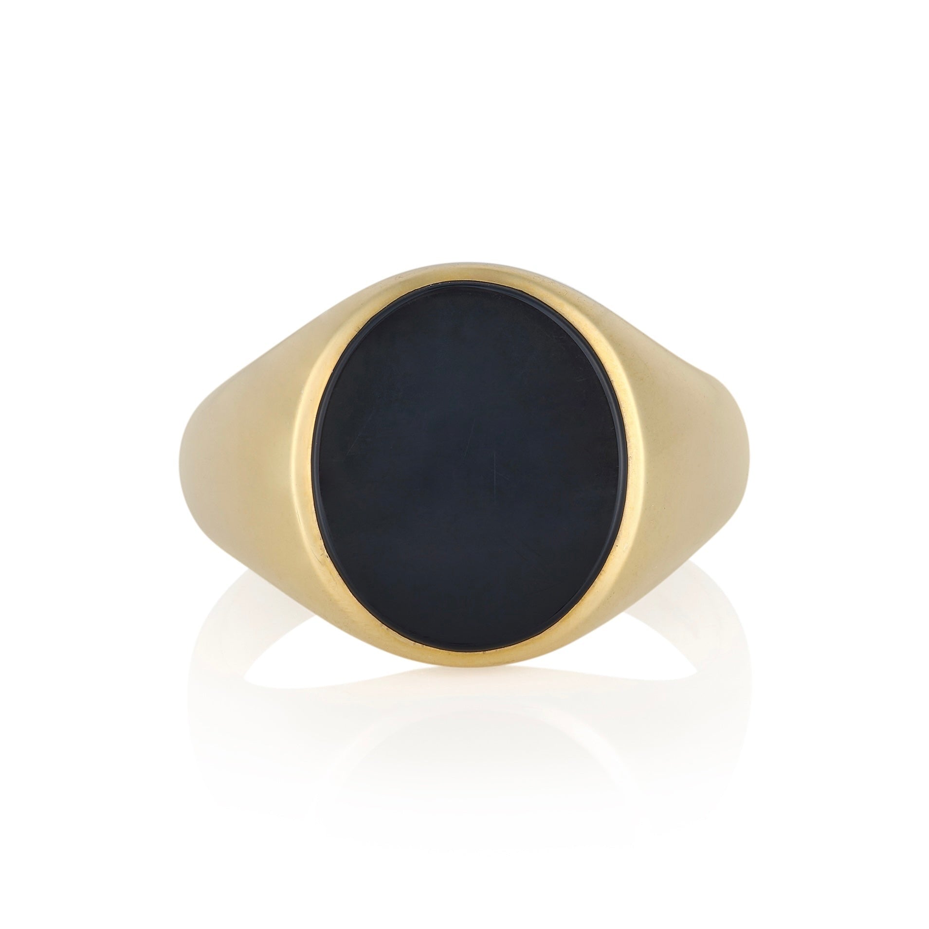 13 x 11mm Onyx Oxford Oval Signet Ring - Wildsmith Jewellery