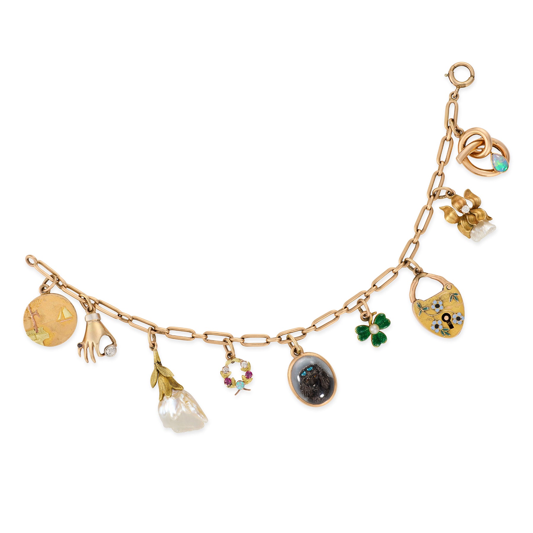 Antique Gold Charm Bracelet
