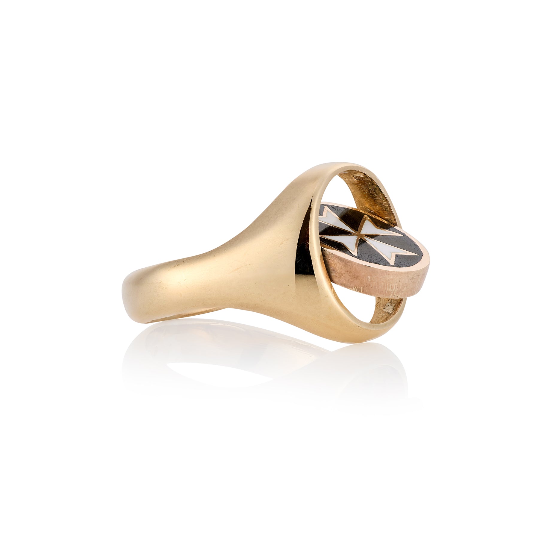 Knights of Malta Masonic Swivel Signet Ring, 9ct