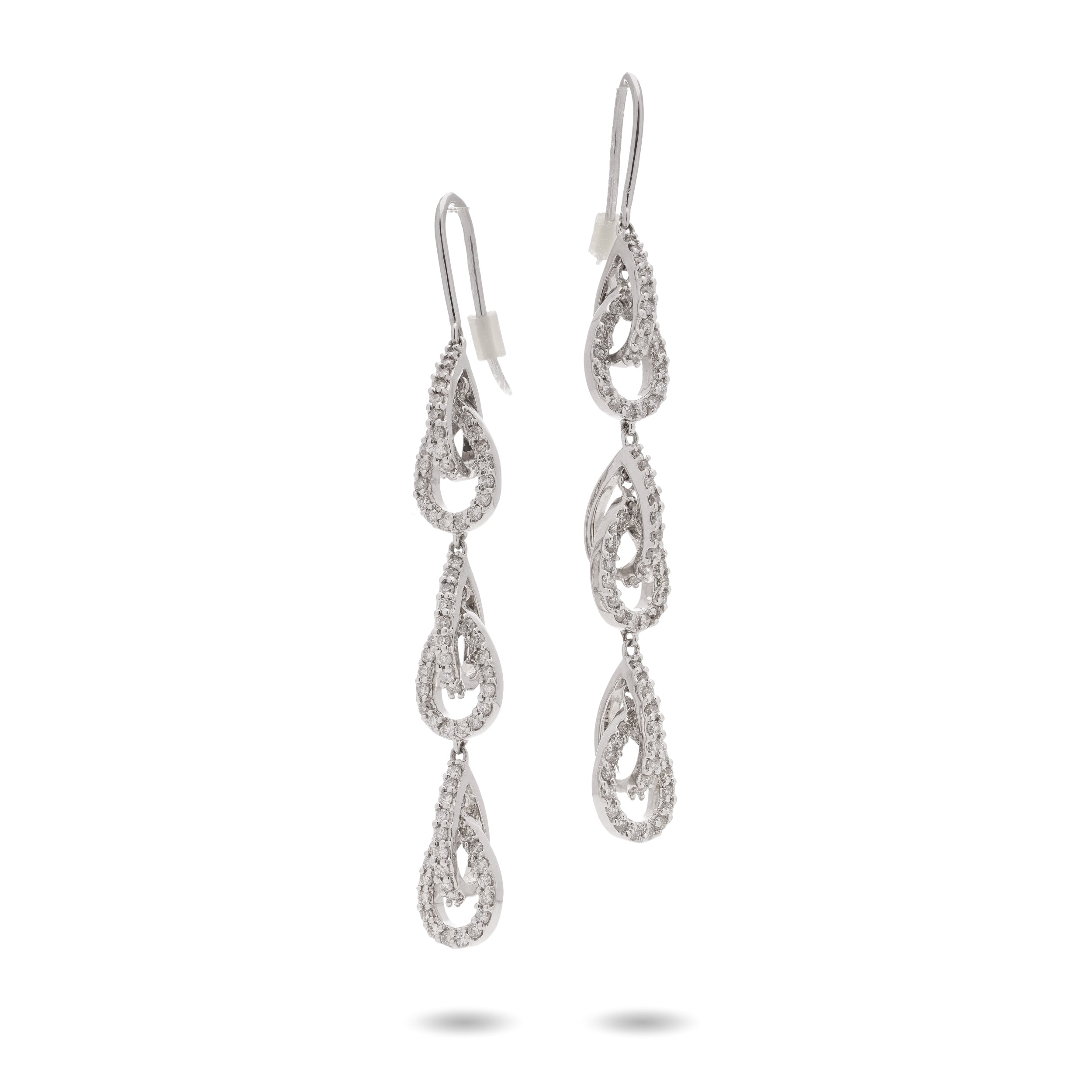 18ct White Gold & Diamond Drop Earrings - Wildsmith Jewellery