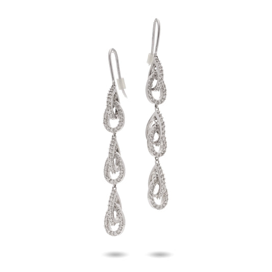 18ct White Gold & Diamond Drop Earrings - Wildsmith Jewellery