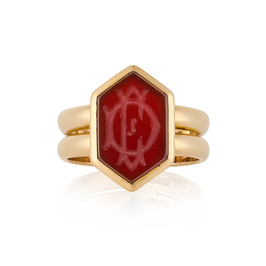 Victorian 18ct Gold and Carved Carnelian Signet Ring - Wildsmith Jewellery