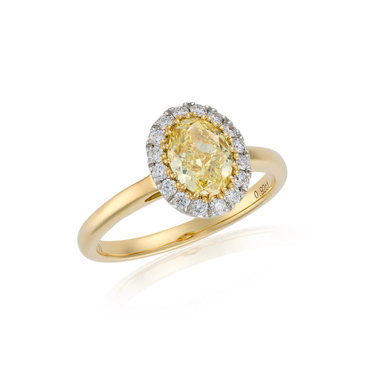 0.92cts Fancy Yellow Intense GIA Certified DIamond RIng - Wildsmith Jewellery