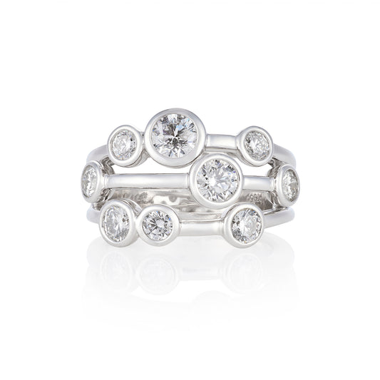 Platinum Brilliant Cut Diamond Bubble RIng - Wildsmith Jewellery