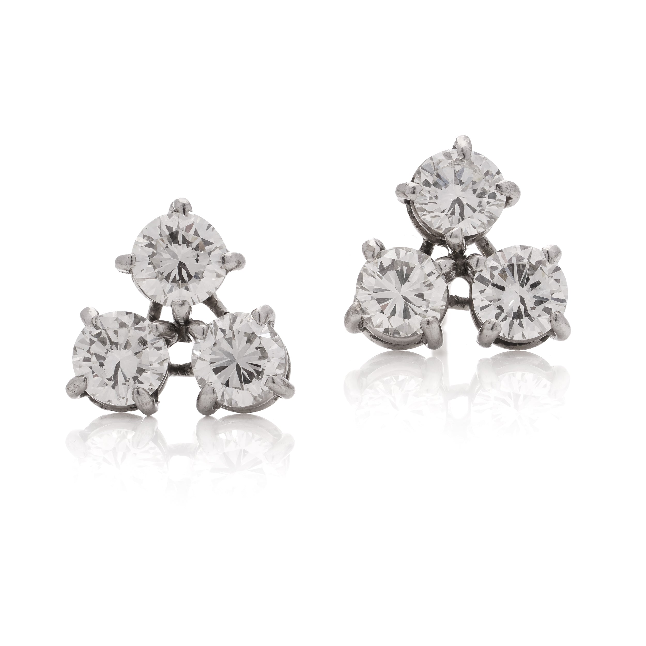 Triple Diamond Stud Earrings - Wildsmith Jewellery