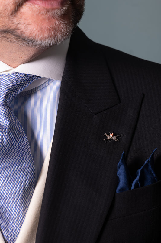 Edwardian Diamond & Enamel Fox Hunting Stickpin - Wildsmith Jewellery