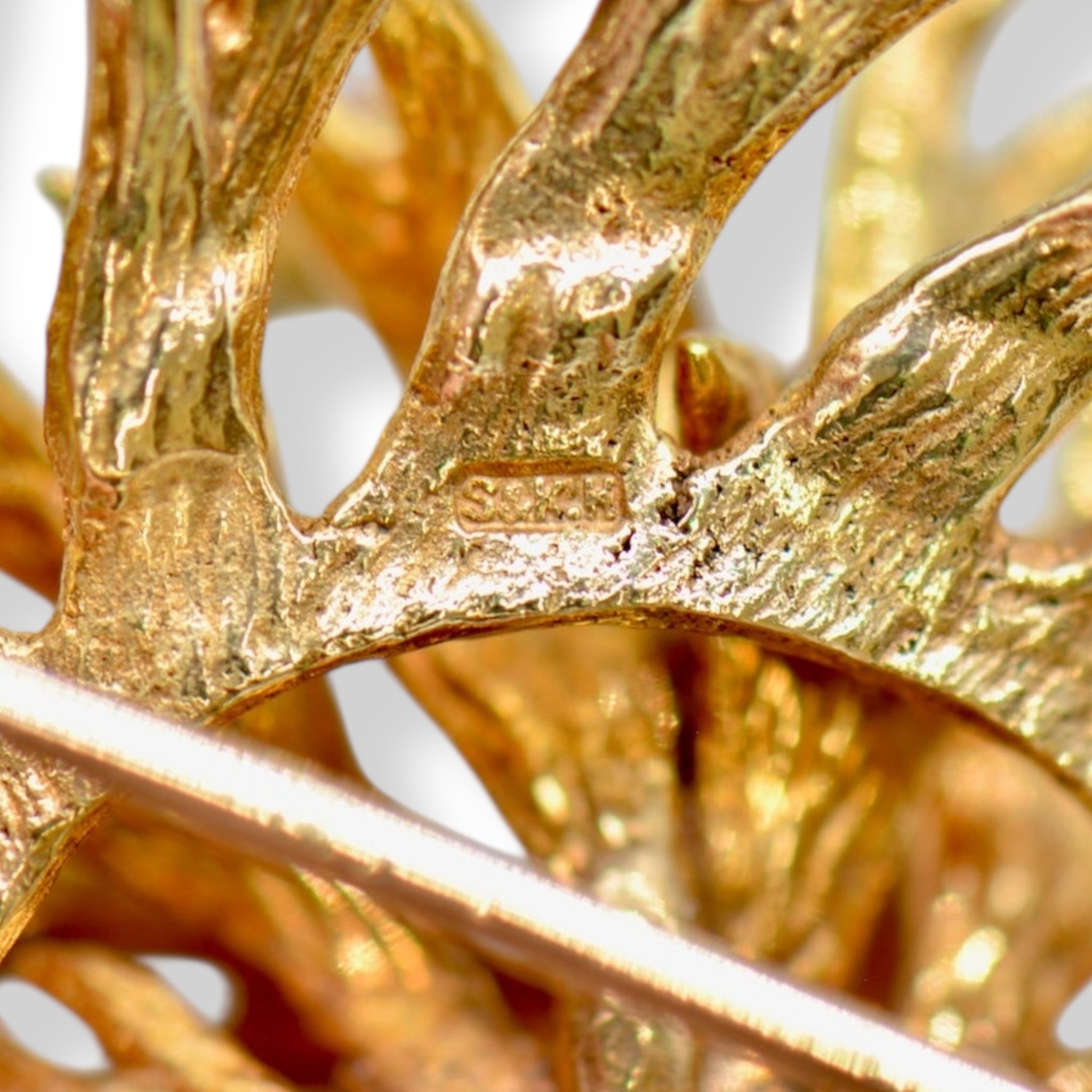 1970’s Ruby & Gold Floral Brooch