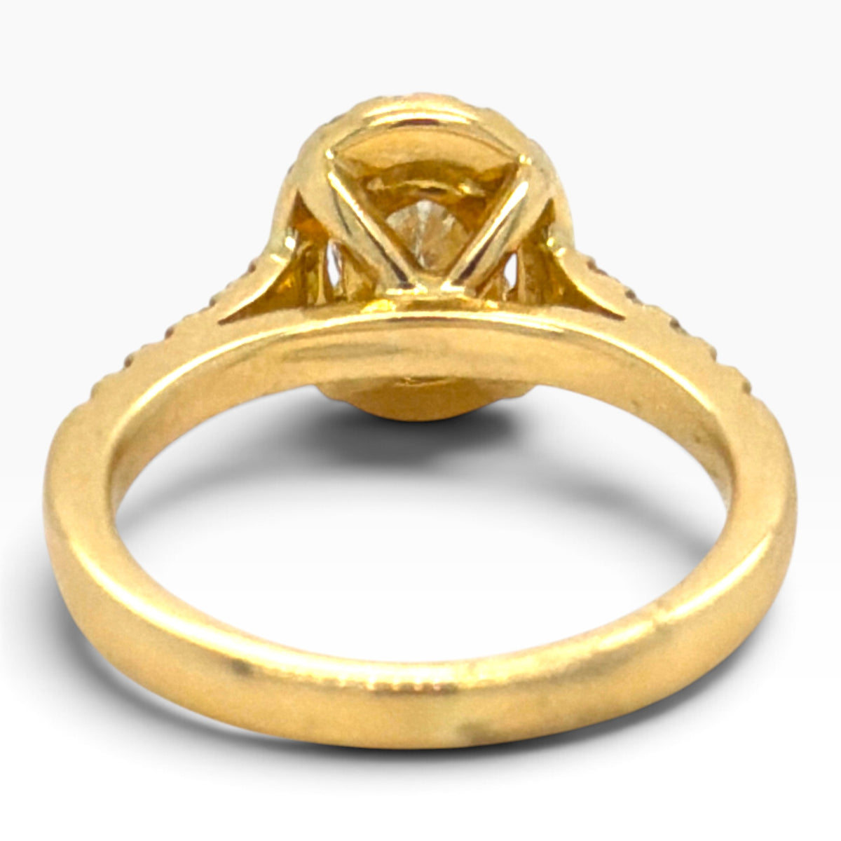 18ct Yellow Gold Diamond Halo Engagement Ring