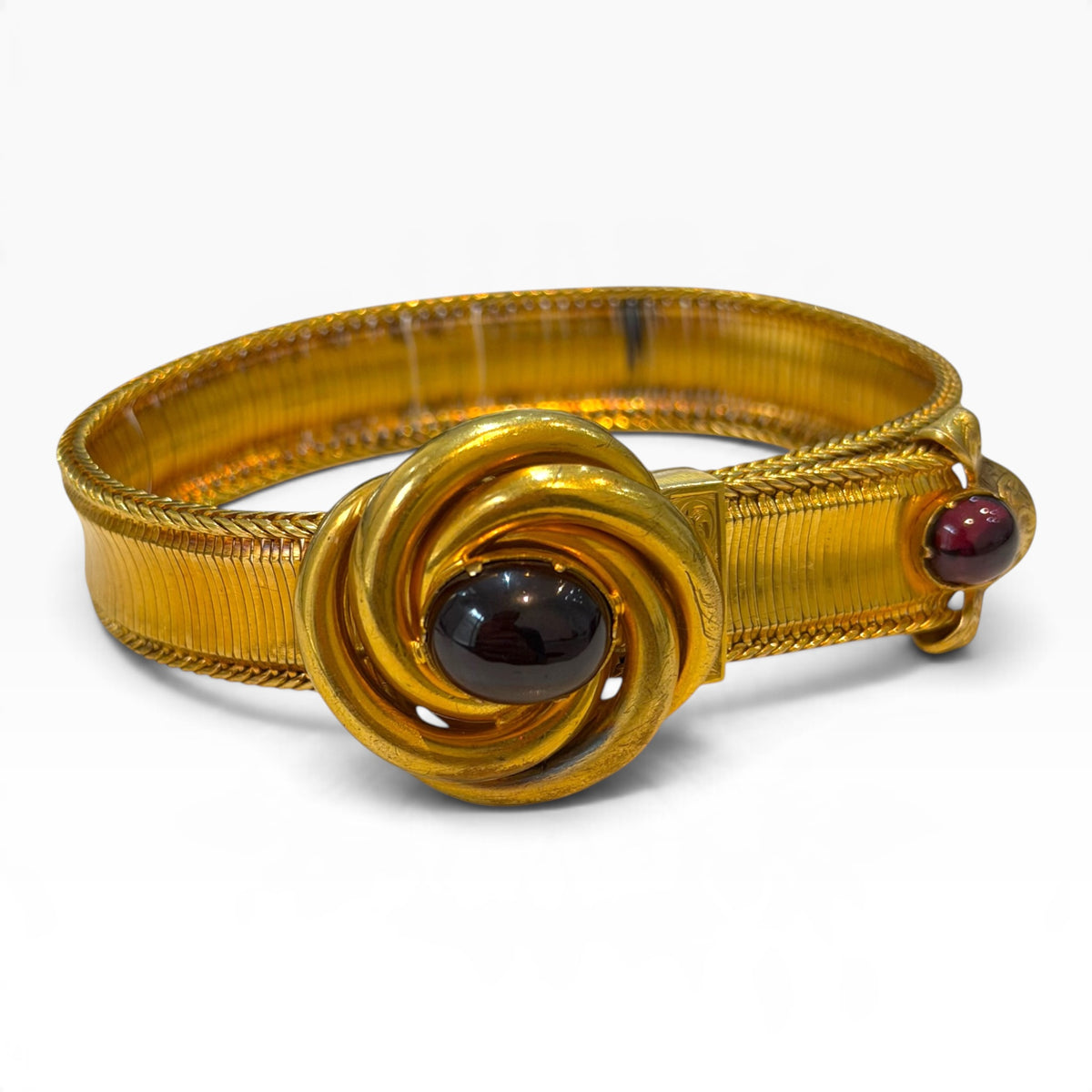 Victorian 15ct Gold & Garnet Slider Bracelet