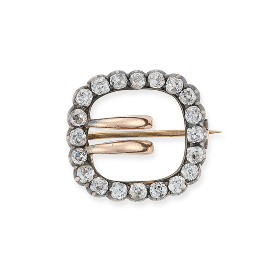 Victorian Old Cut Diamond Buckle Brooch - Wildsmith Jewellery