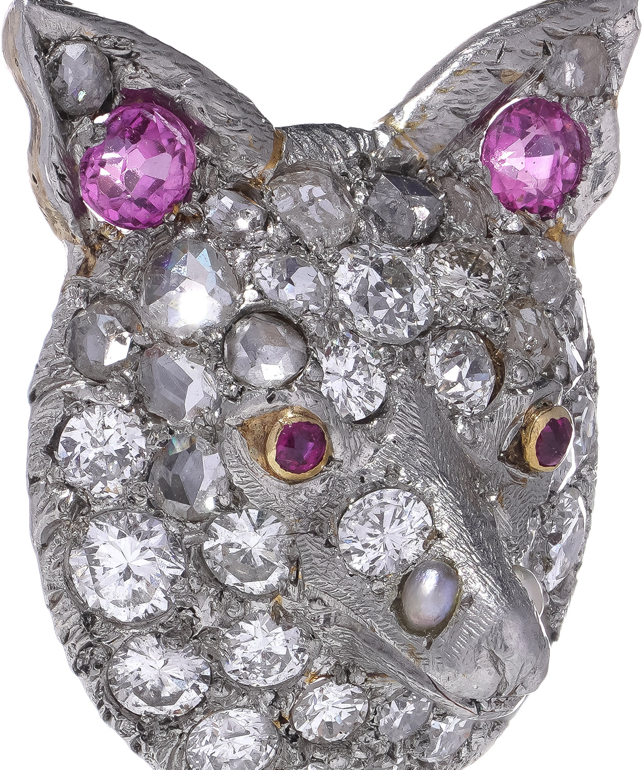 Sapphire & Diamond Fox Stickpin - Wildsmith Jewellery