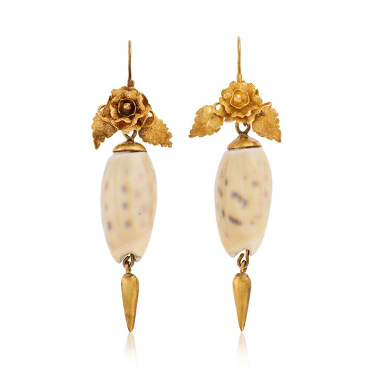 Antique Cowrie Shell Earrings - Wildsmith Jewellery