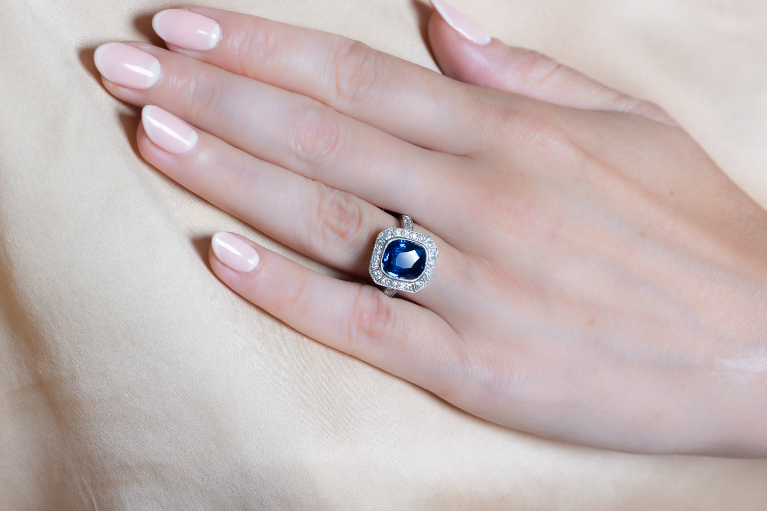 Royal Blue Sapphire & Diamond Ring - Wildsmith Jewellery
