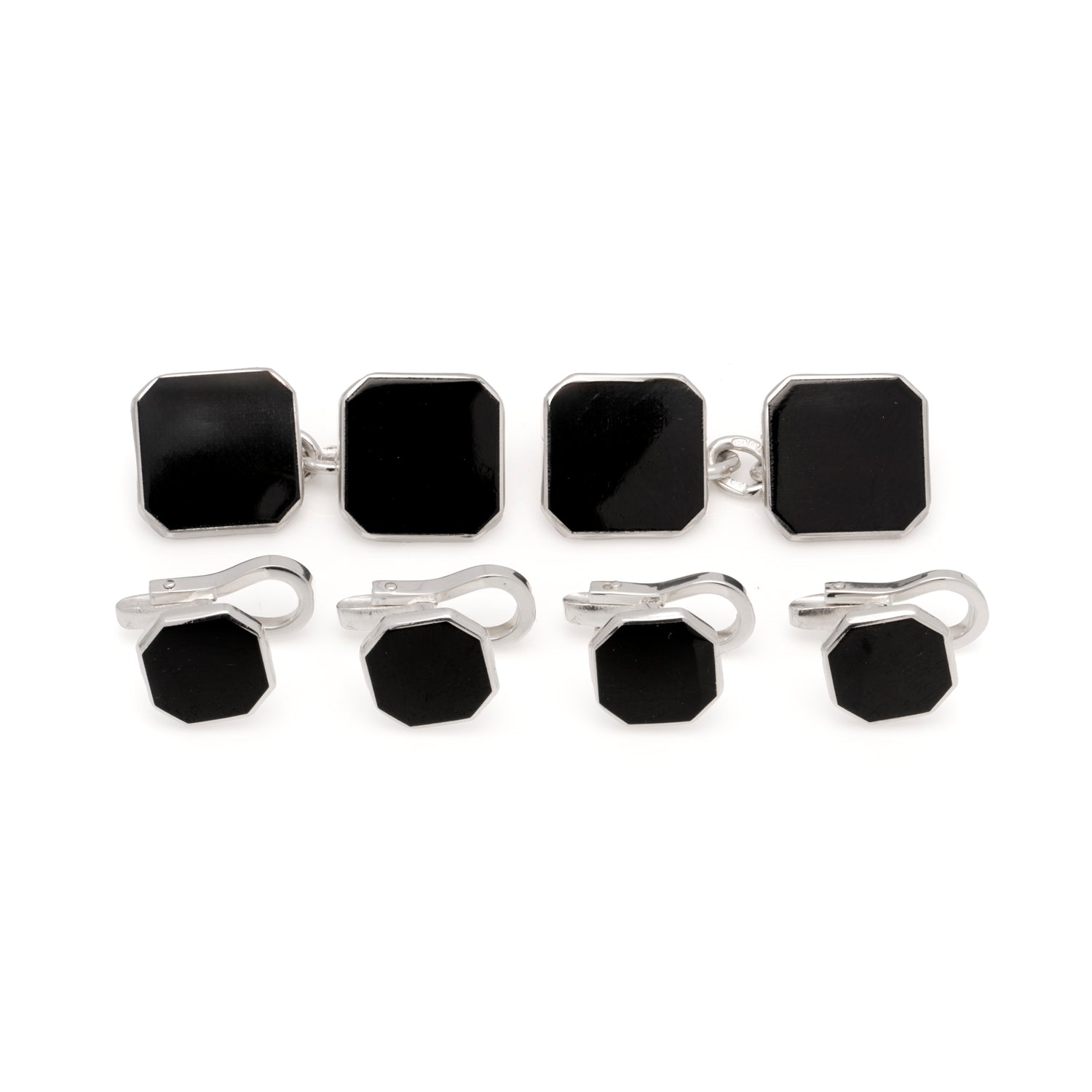 Enamel & Sterling Silver Octagonal Dress set - Wildsmith Jewellery