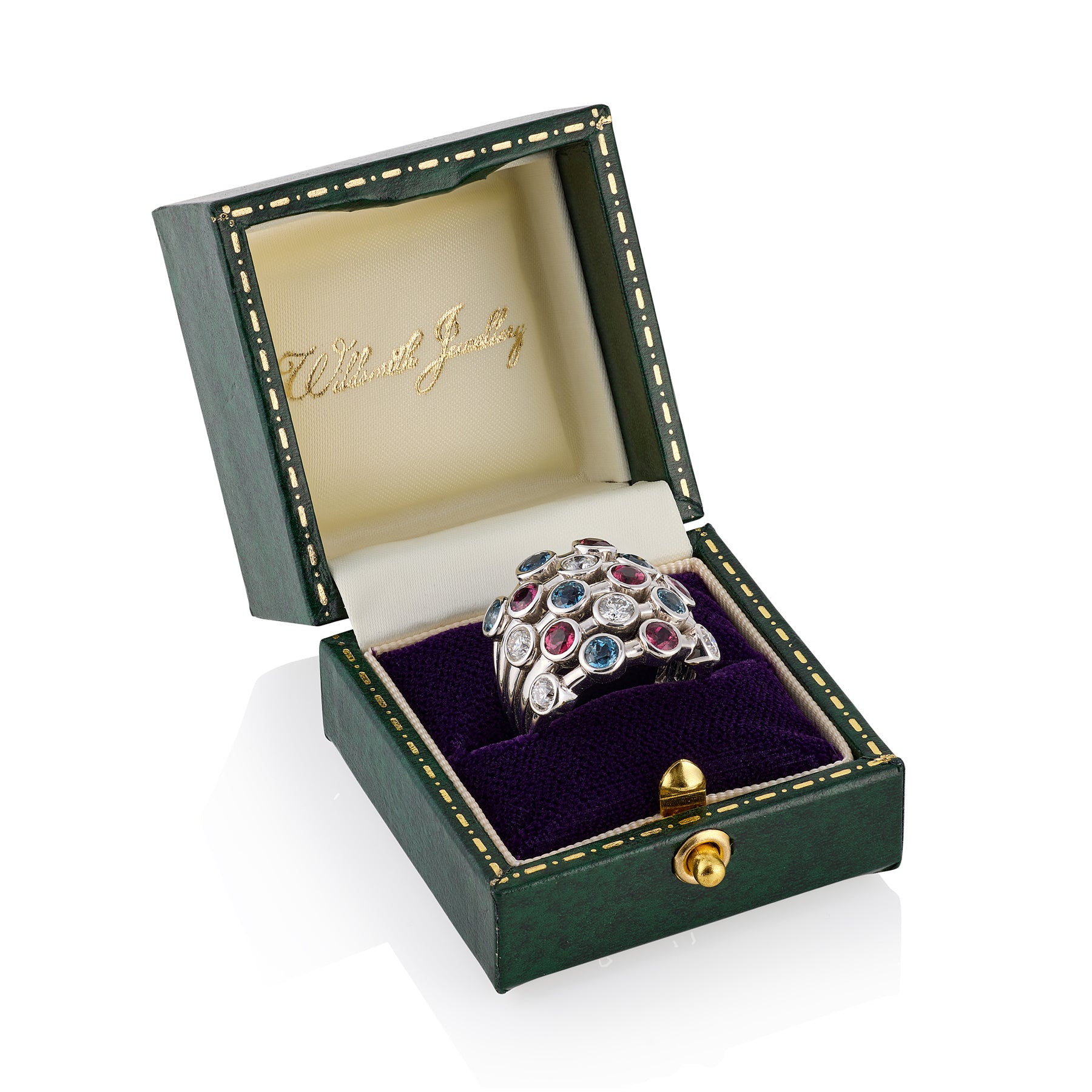 Five Row Tourmaline and Diamond Bubble Ring - Wildsmith Jewellery