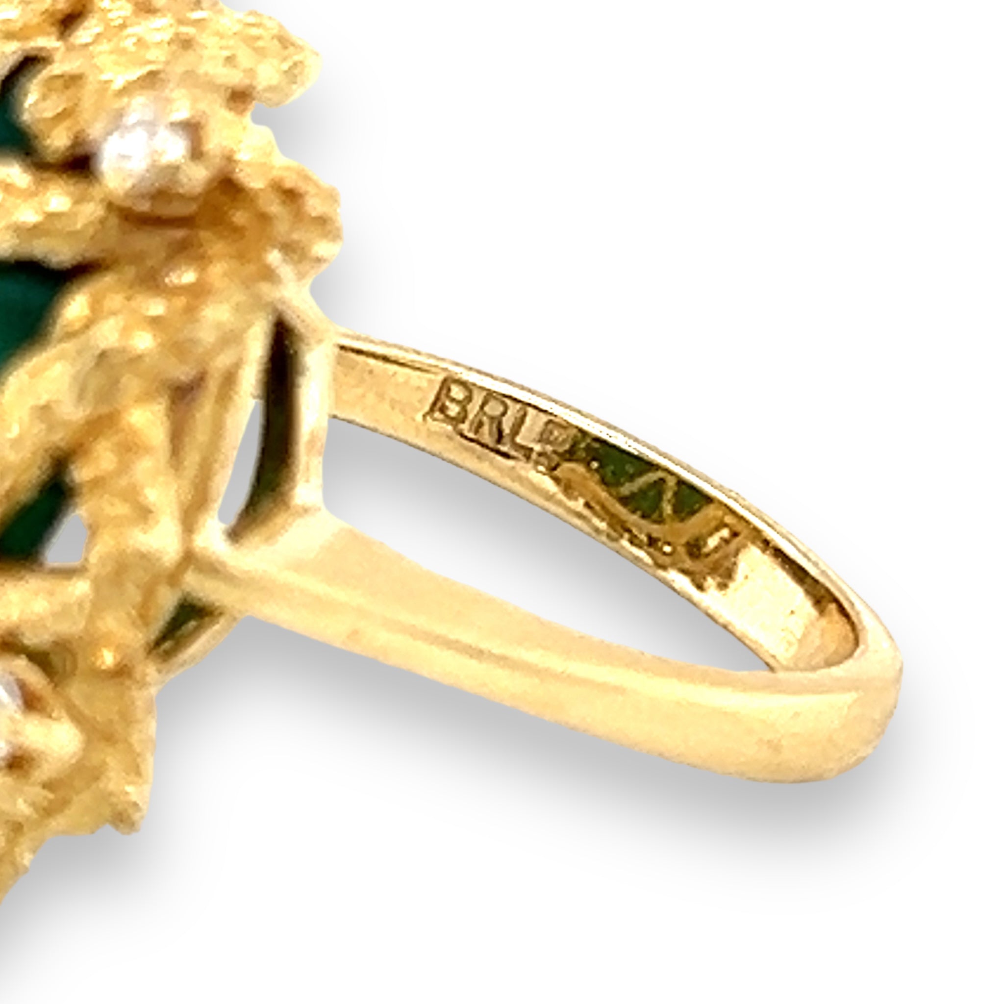 1970's Malachite & Diamond Ring by Ben Rosenfeld - Wildsmith Jewellery