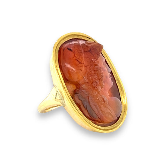 19th Century Gold and Agate Ring Depicting Ajax - Wildsmith Jewellery