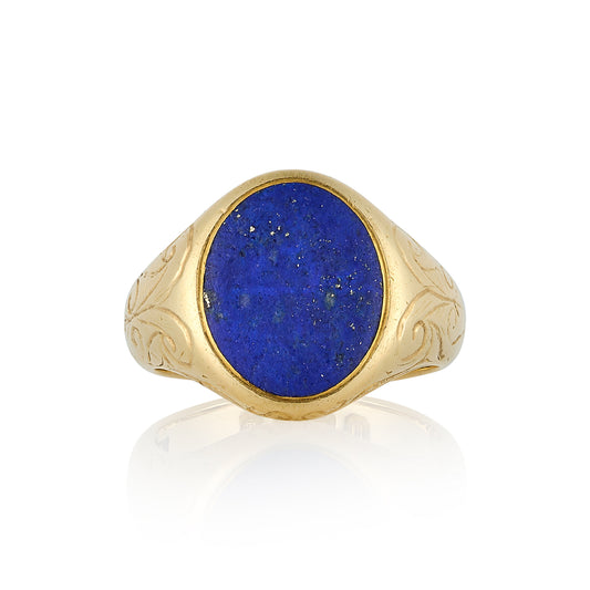 Victorian 18ct Gold & Lapis Signet ring, Hallmarked 1875 - Wildsmith Jewellery