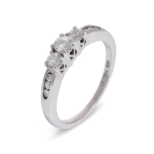 14ct White Gold & Diamond Three Stone Ring - Wildsmith Jewellery